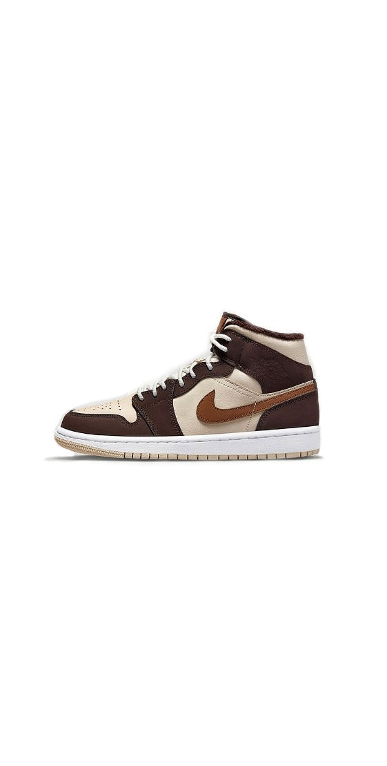 AIR JORDAN 1  MID SE BROWN BASALT MOCHA