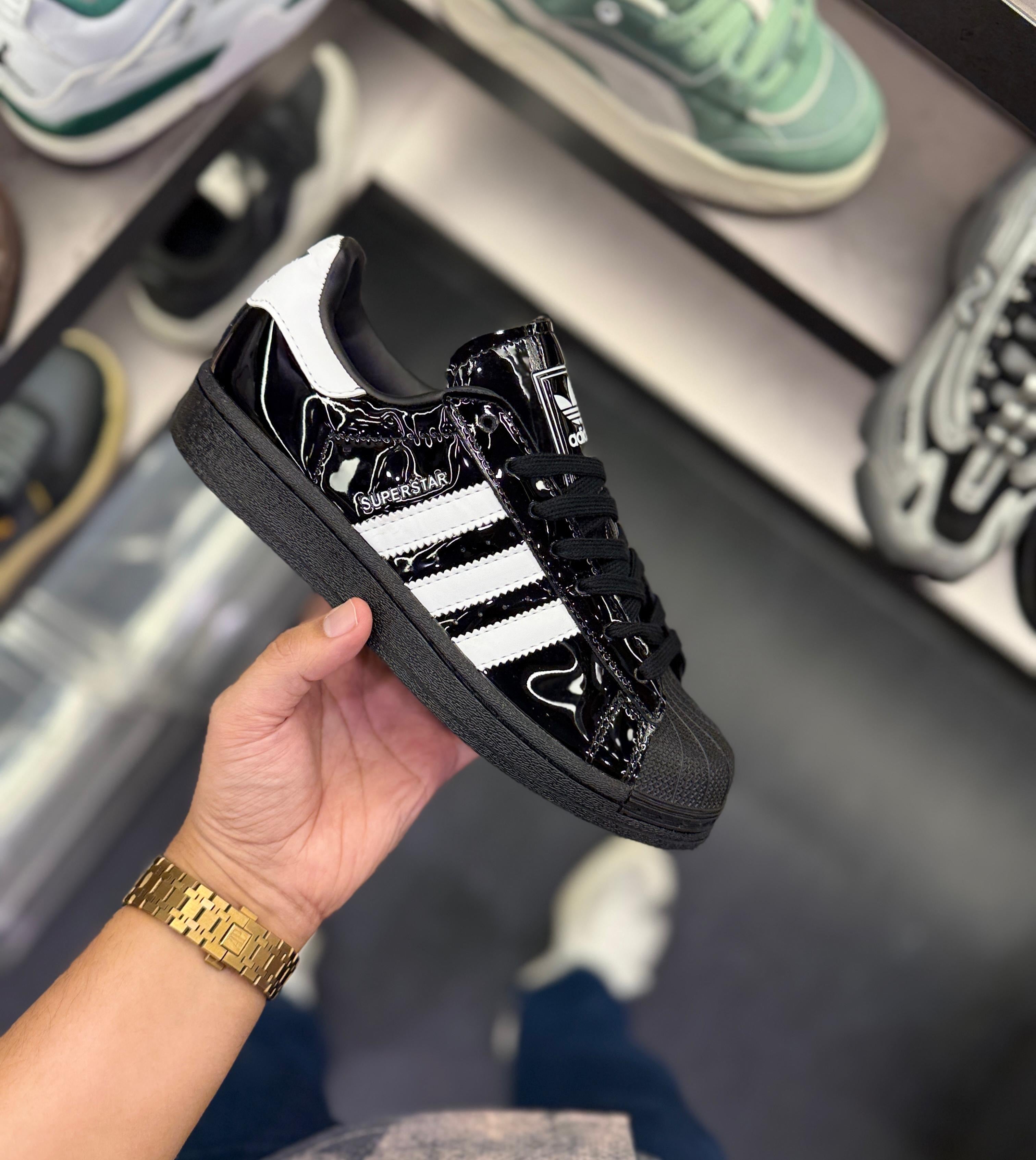 ADIDAS ORIGINAL SUPERSTAR ATMOS BLACK PATENT