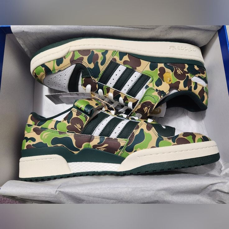 ADIDAS FORUM 84 LOW X BAPE 30TH ANNIVERSARY GREEN CAMO