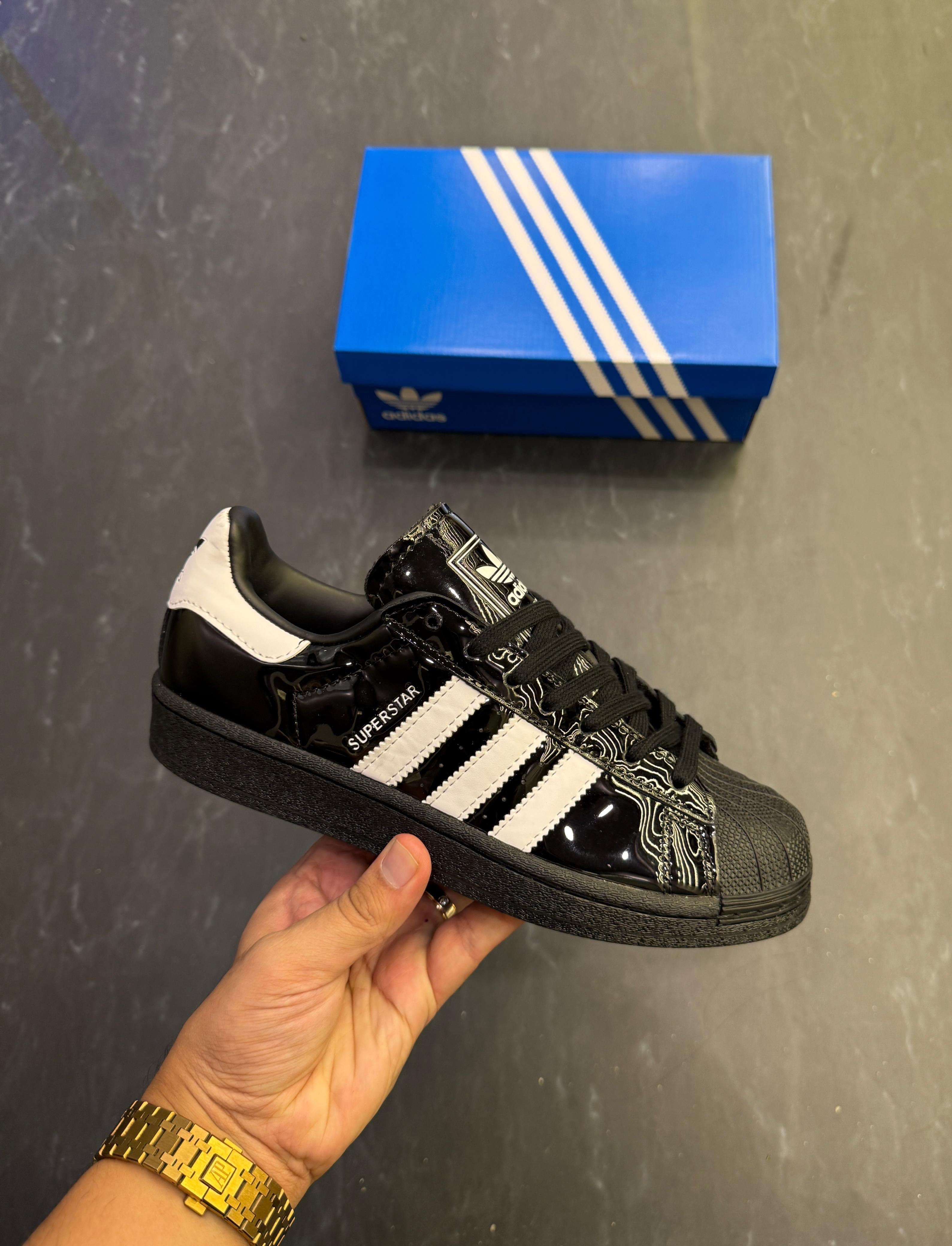 ADIDAS ORIGINAL SUPERSTAR ATMOS BLACK PATENT