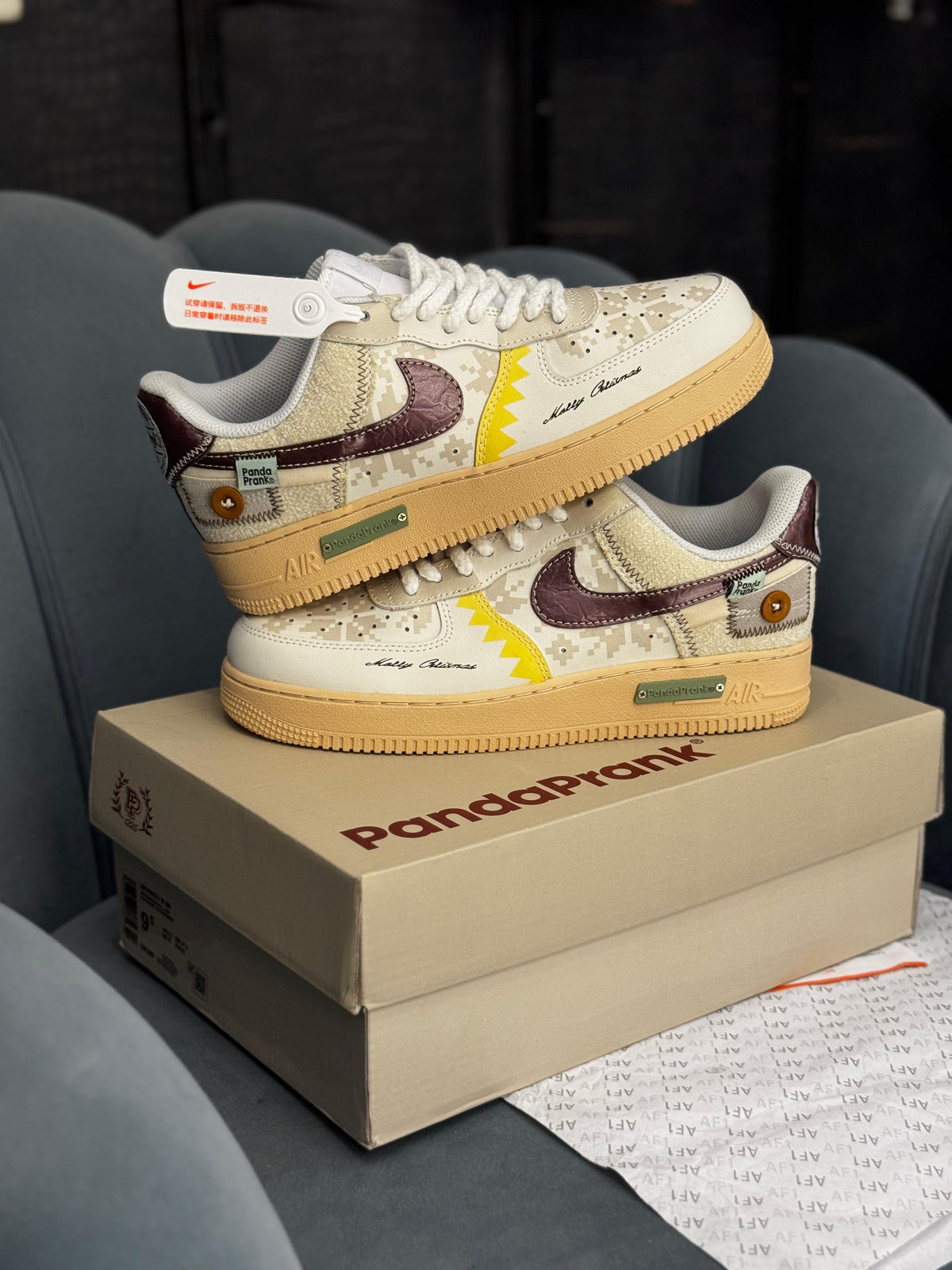 NIKE AIRFORCE ONE PANDAPRANK CHERRY SWOOSH