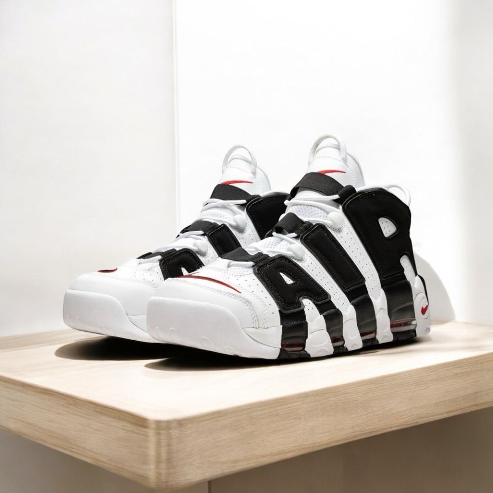 NIKE AIR MORE UPTEMPO BLACK AND WHITE
