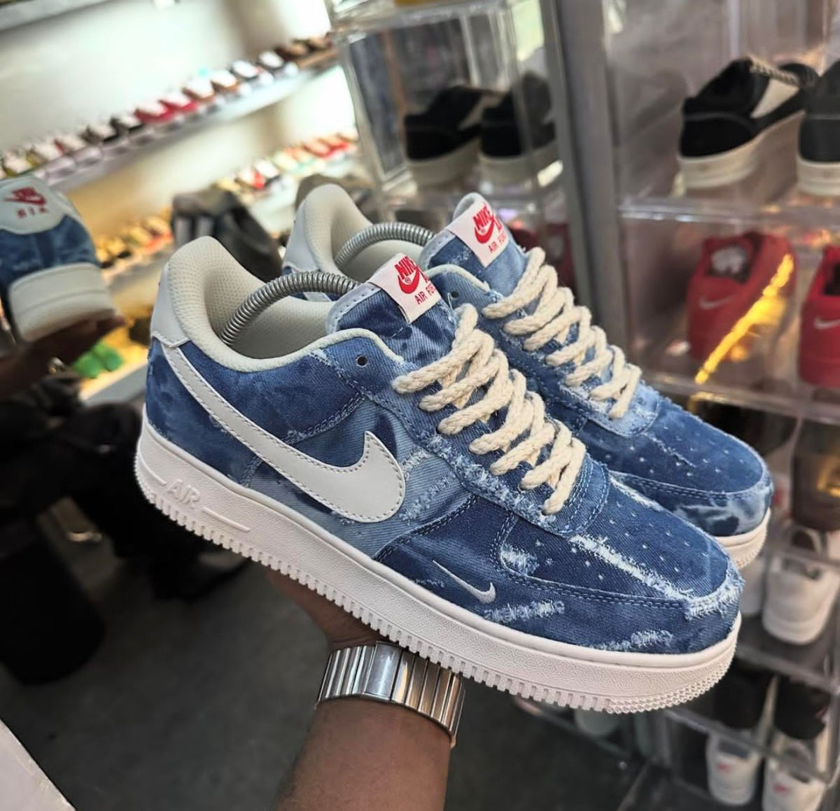 NIKE AIRFORCE 1 DENIM BLUE