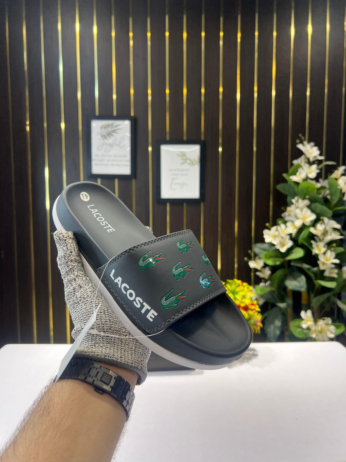 LACOSTE PREMIUM SLIDES