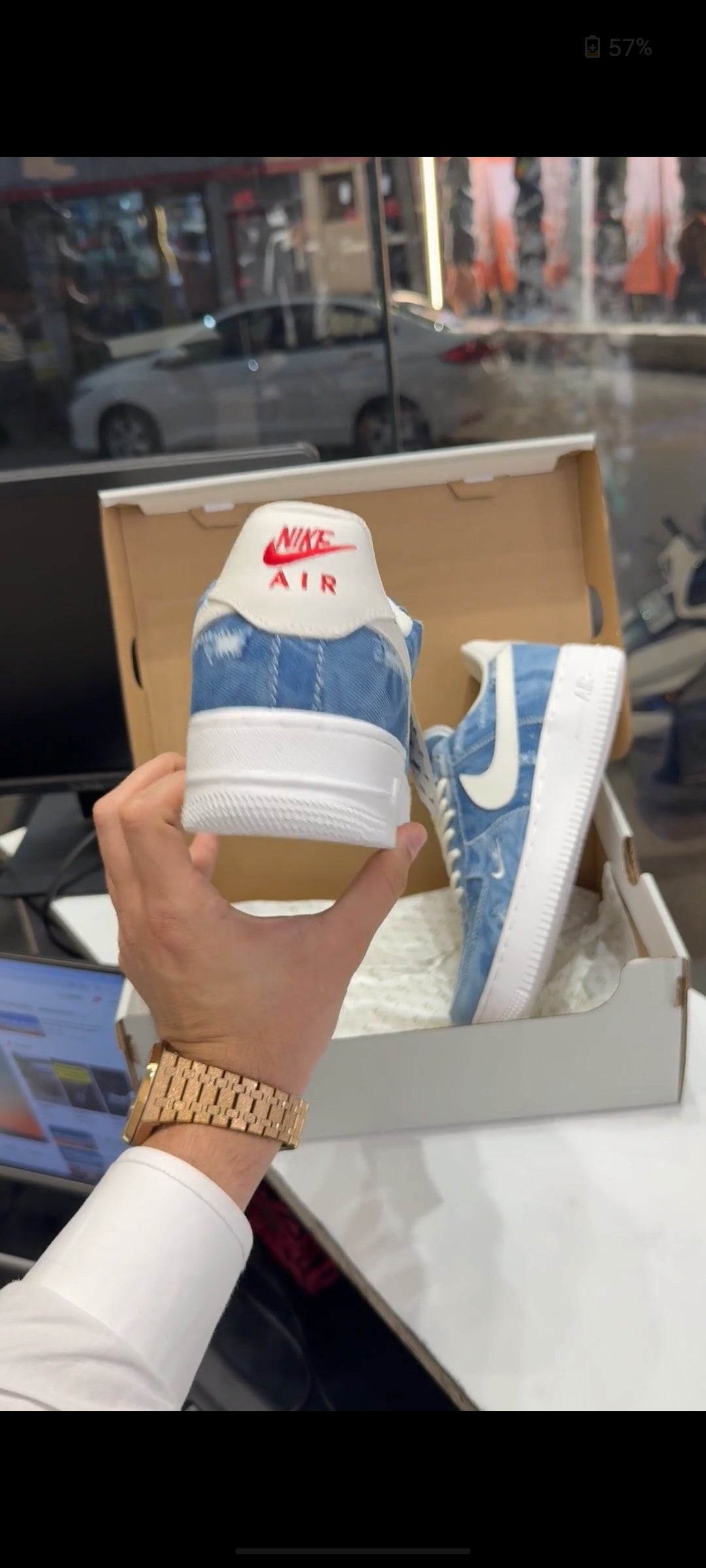 NIKE AIRFORCE 1 DENIM BLUE