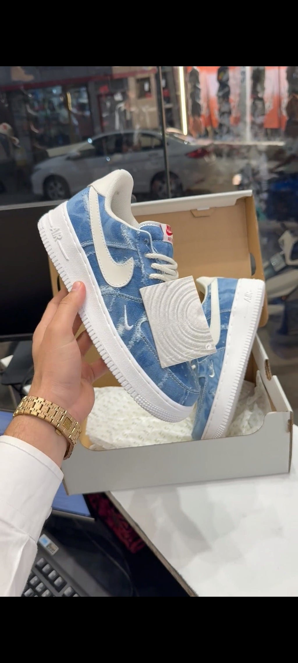 NIKE AIRFORCE 1 DENIM BLUE