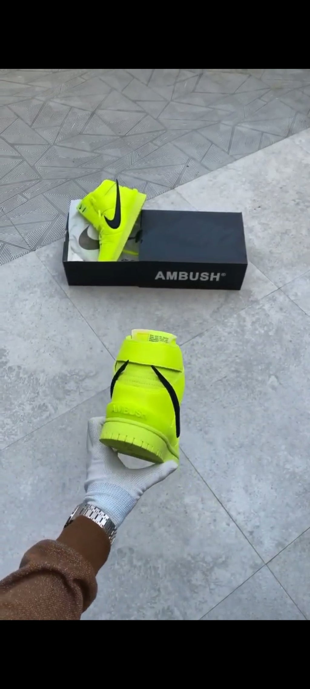 NIKE DUNK HIGH AMBUSH FLASH LIME BLACK