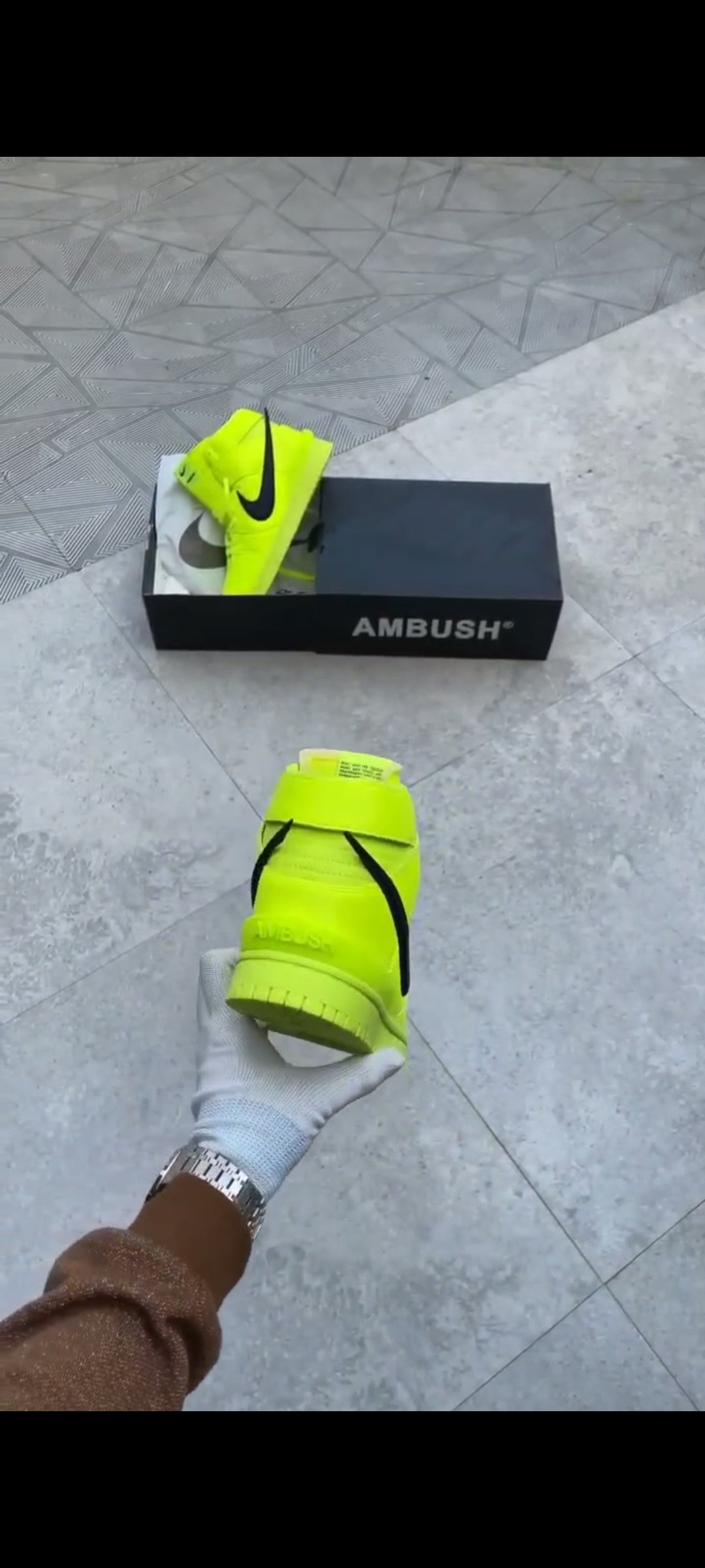 NIKE DUNK HIGH AMBUSH FLASH LIME BLACK