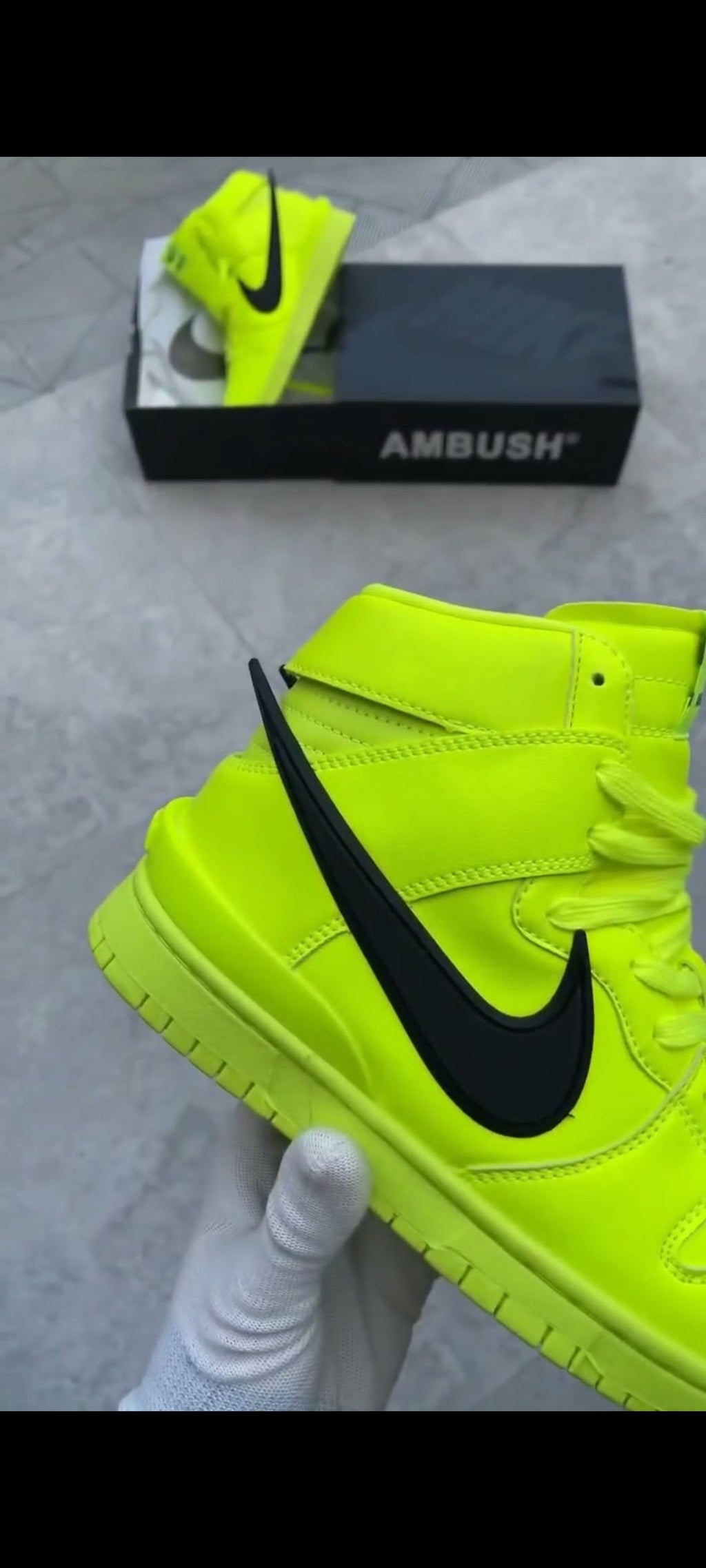 NIKE DUNK HIGH AMBUSH FLASH LIME BLACK