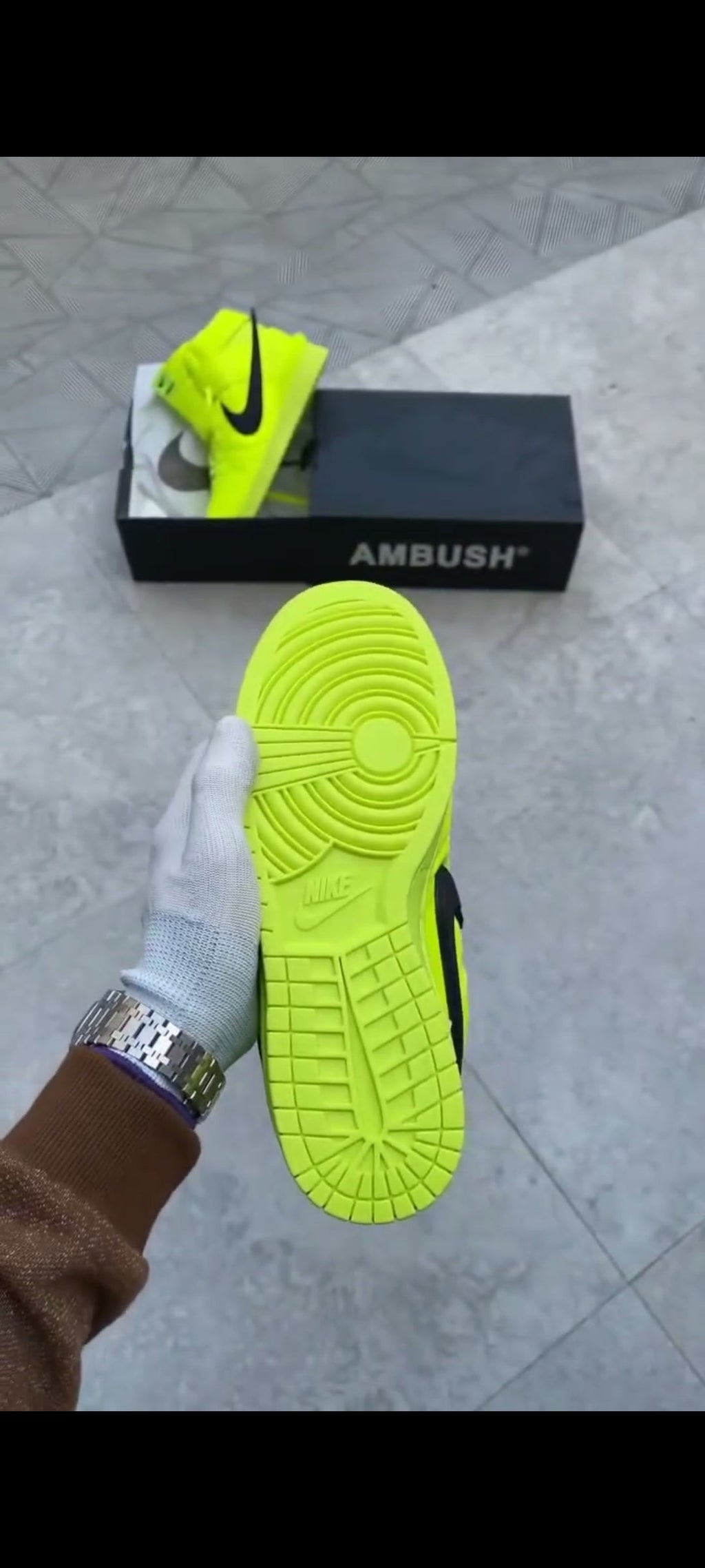 NIKE DUNK HIGH AMBUSH FLASH LIME BLACK