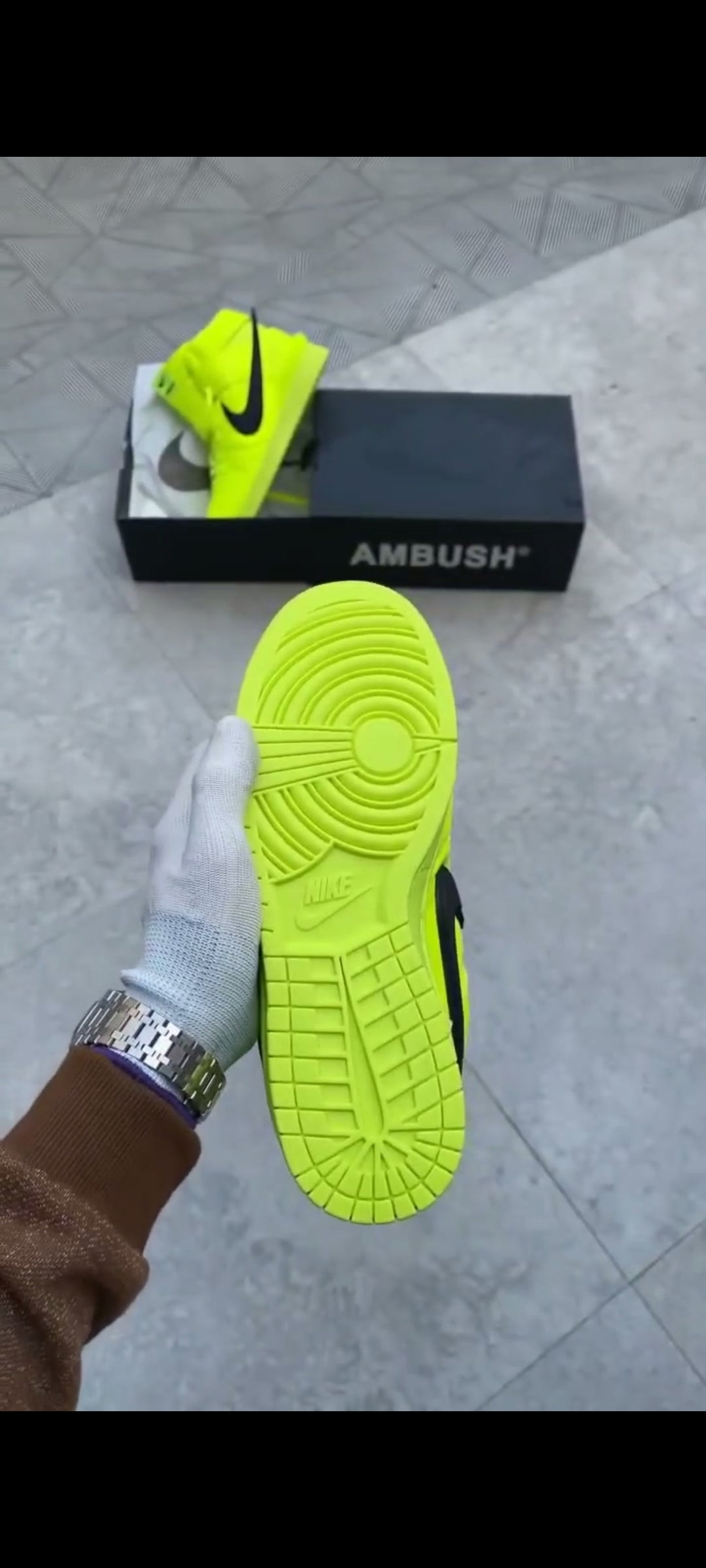 NIKE DUNK HIGH AMBUSH FLASH LIME BLACK