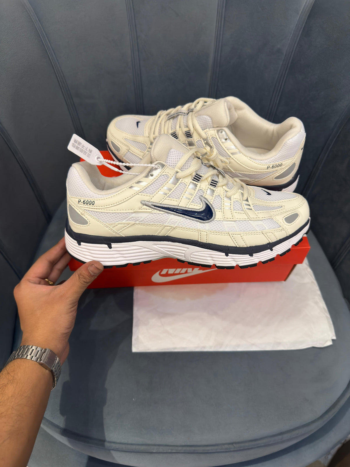 NIKE P-6000 TRAINER BEIGE BLACK