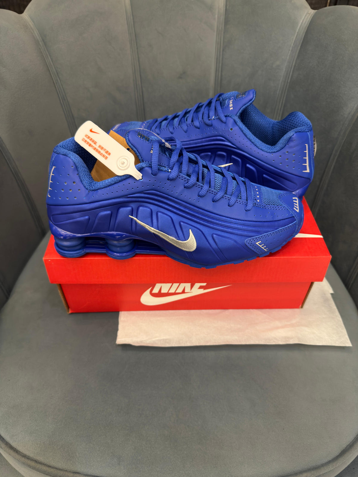 NIKE SHOX SILVER ROYAL BLUE