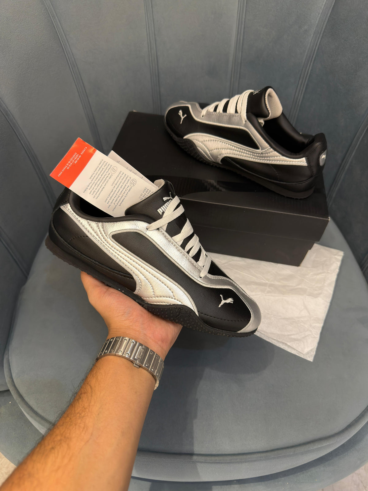 PUMA BLELLA V2 LEATHER BLACK/SILVER