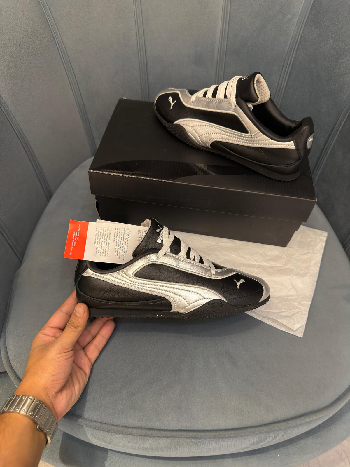 PUMA BLELLA V2 LEATHER BLACK/SILVER