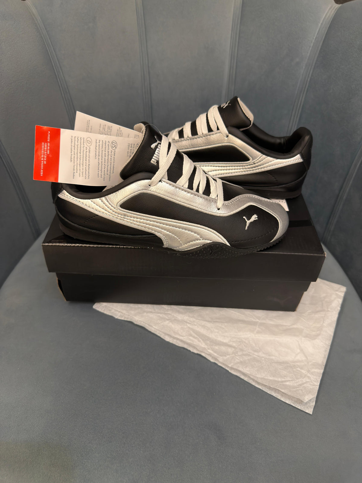 PUMA BLELLA V2 LEATHER BLACK/SILVER