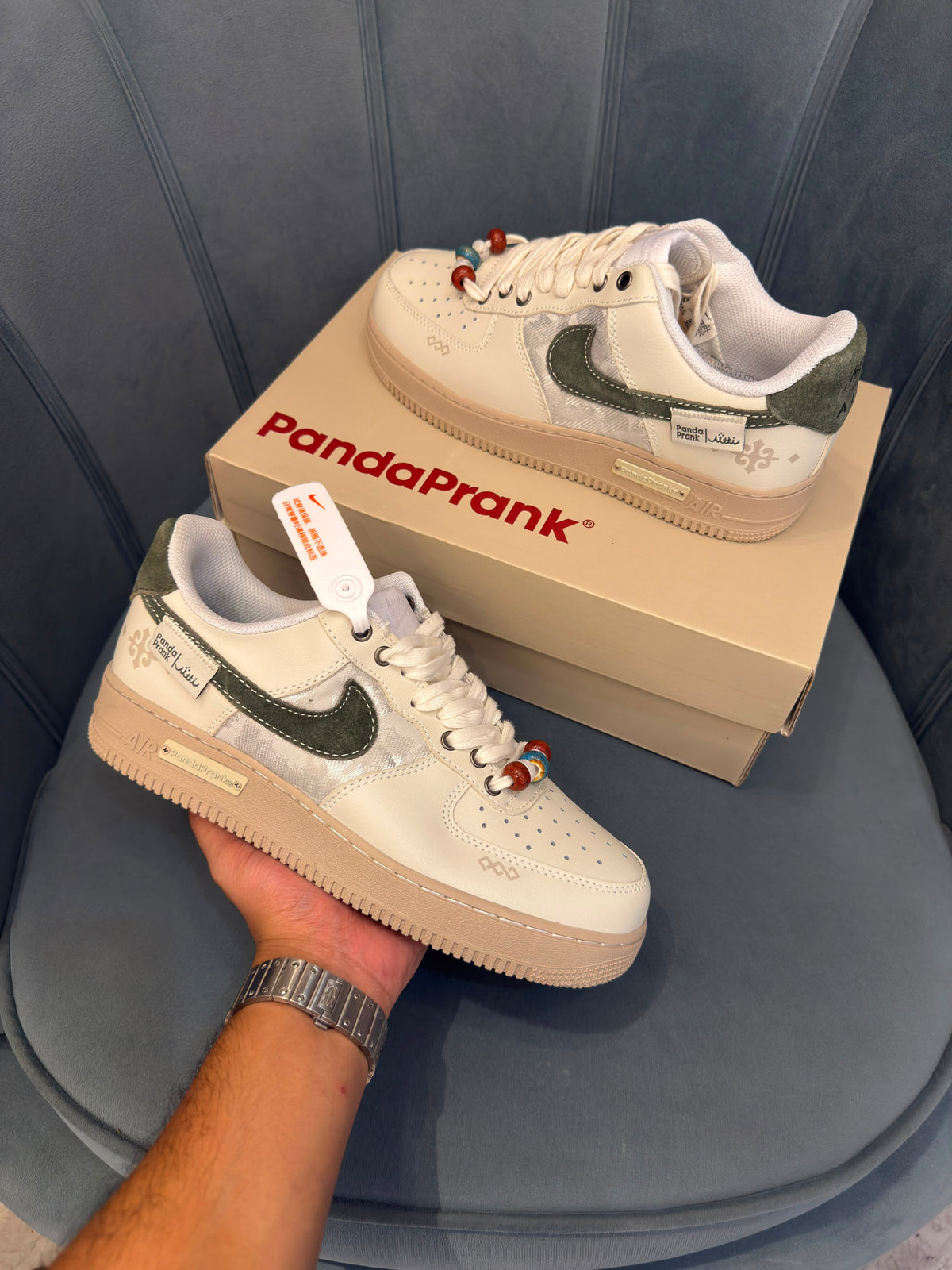 NIKE AIRFORCE ONE PANDAPRANK WHITE GREEN