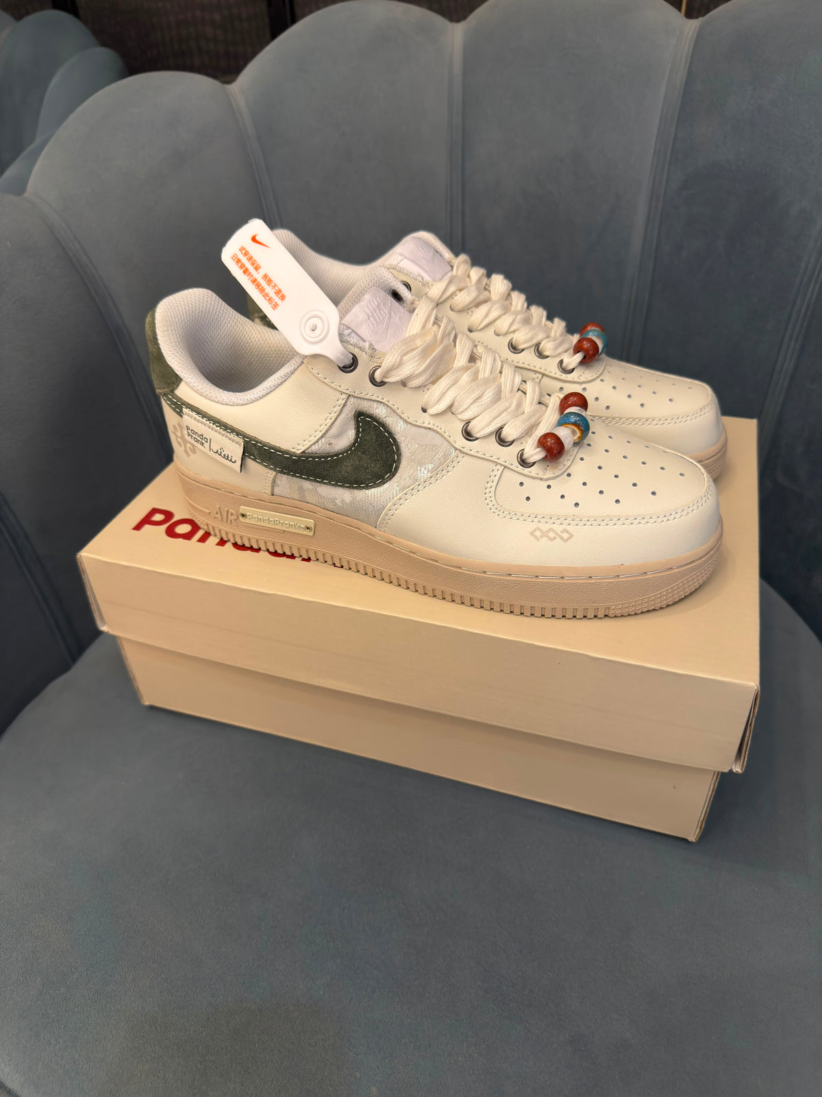NIKE AIRFORCE ONE PANDAPRANK WHITE GREEN