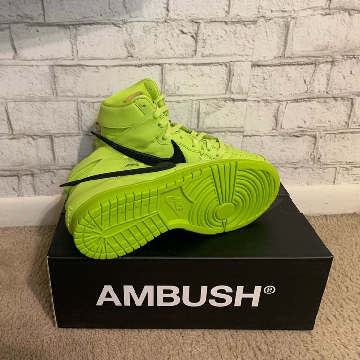 NIKE DUNK HIGH AMBUSH FLASH LIME BLACK