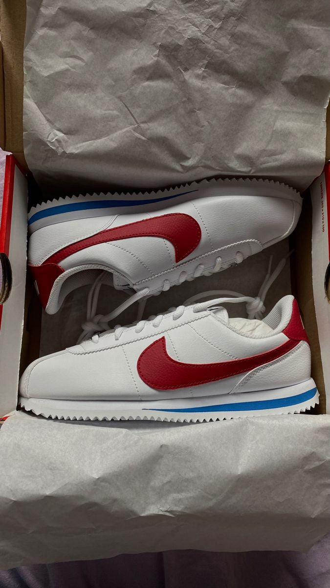 NIKE CORTEZ  VARSITY RED & WHITE AND BLUE