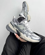 NIKE V2K RUN PLATINUM GREY AND SILVER