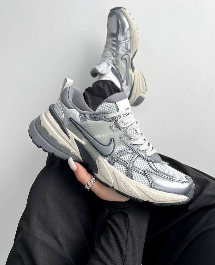NIKE V2K RUN PLATINUM GREY AND SILVER