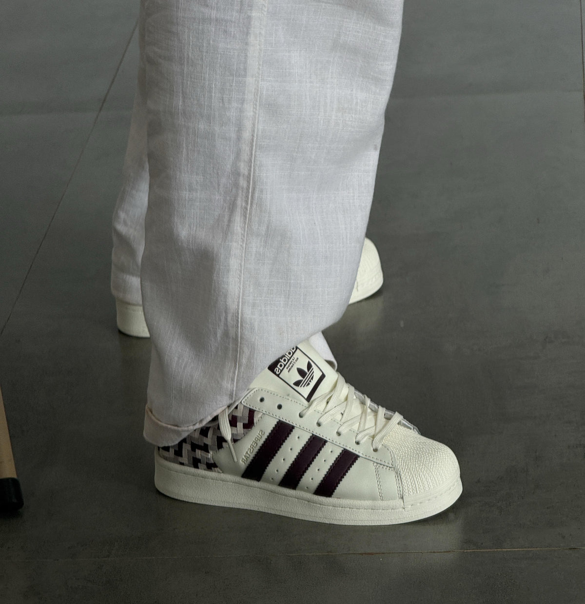 ADIDAS SUPERSTAR ORIGINALS WOVEN WHITE BLACK