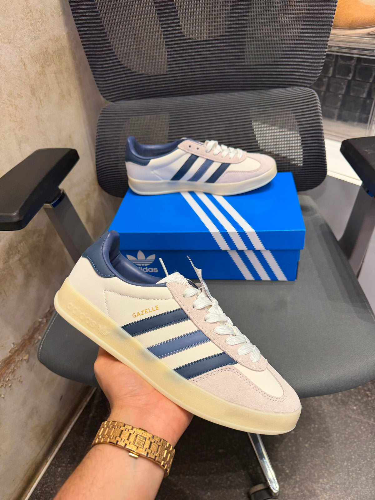 ADIDAS GAZELLE INDOOR WHITE PRELOVED INK