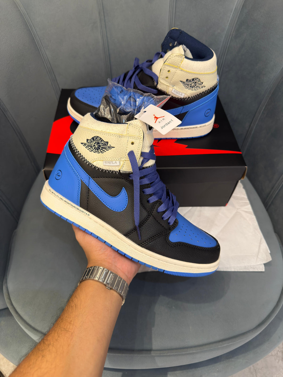 AIR JORDANS RETRO 1 HIGH OG SP FRAGMENT X UNION LA SPORT ROYAL