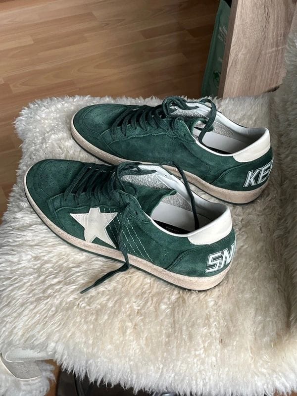GOLDEN GOOSE BALL STAR GREEN SNEAKERS