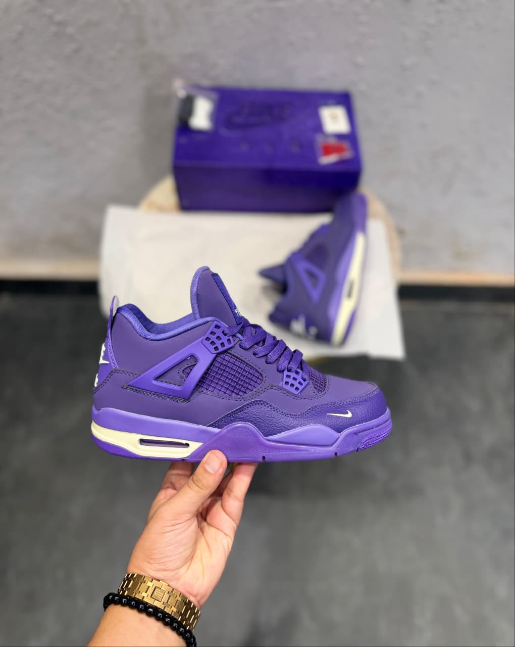 AIR JORDANS RETRO 4 NIGEL SILVERSTER PURPLE