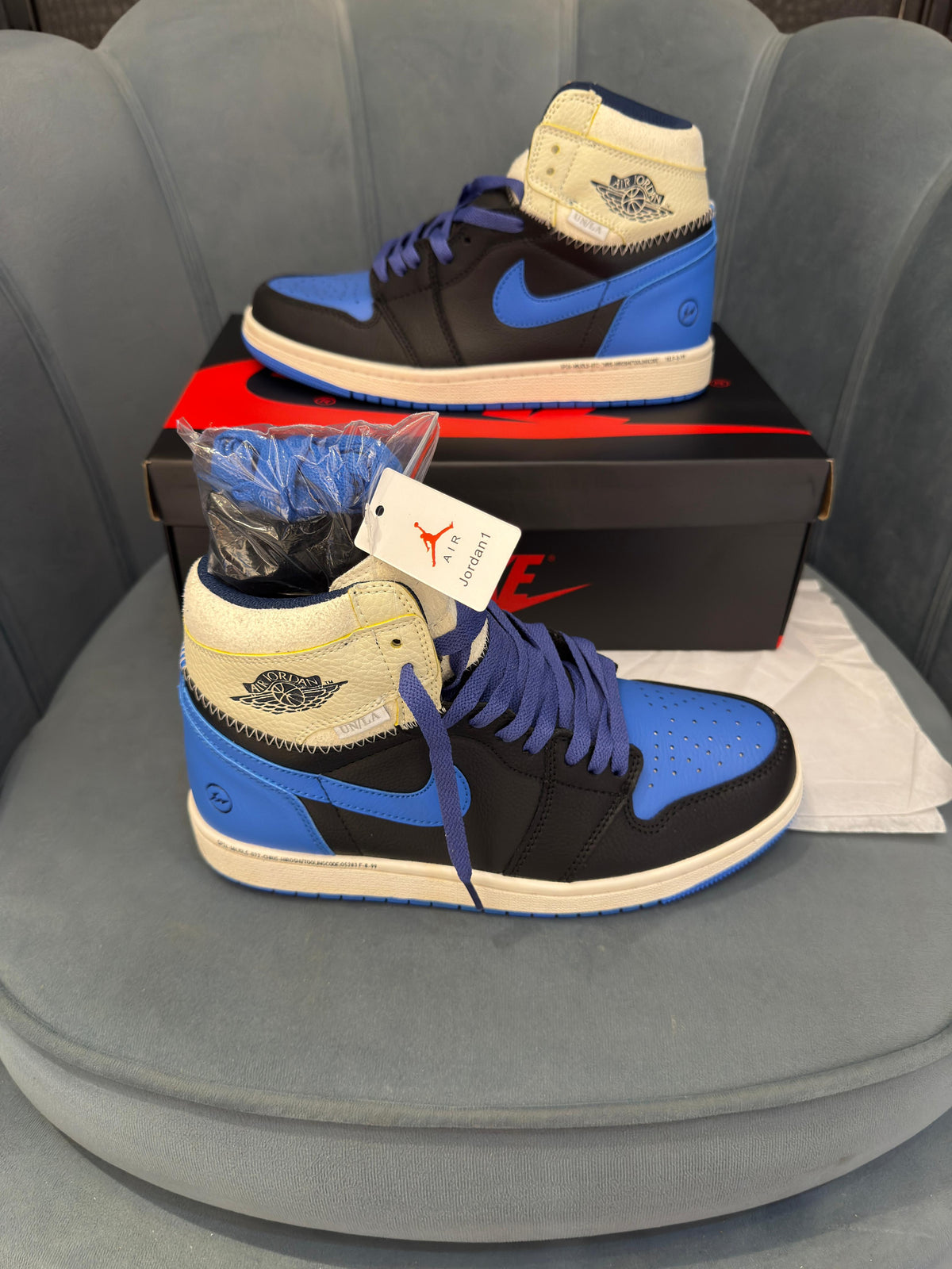 AIR JORDANS RETRO 1 HIGH OG SP FRAGMENT X UNION LA SPORT ROYAL
