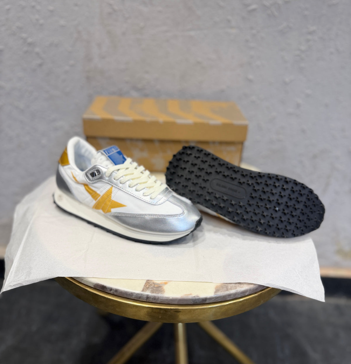 GOLDEN GOOSE MARATHON SNEAKER SILVER GOLD