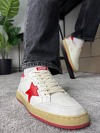 GOLDEN GOOSE BALL STAR WHITE RED SNEAKER