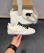 GOLDEN GOOSE BALL STAR WHITE SILVER SNEAKERS