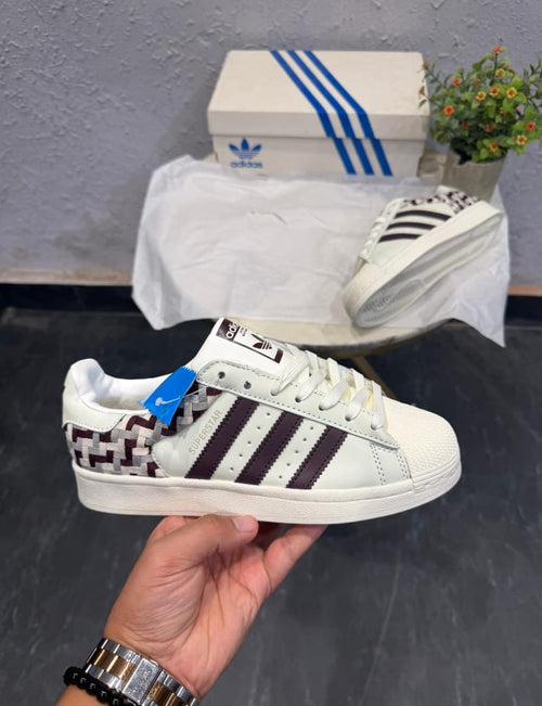 ADIDAS SUPERSTAR ORIGINALS WOVEN WHITE BLACK