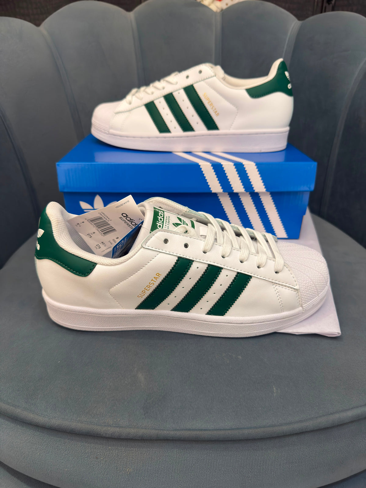 ADIDAS ORIGINALS SUPERSTAR WHITE GREEN