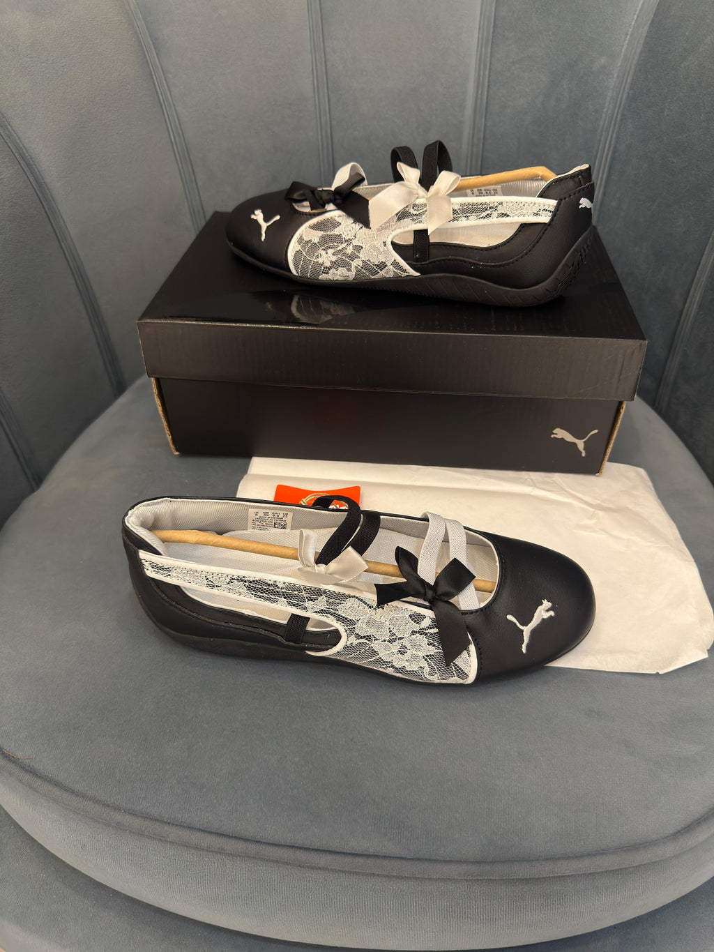 PUMA SPEEDCAT BALLET LACE SILVER AND BLACK