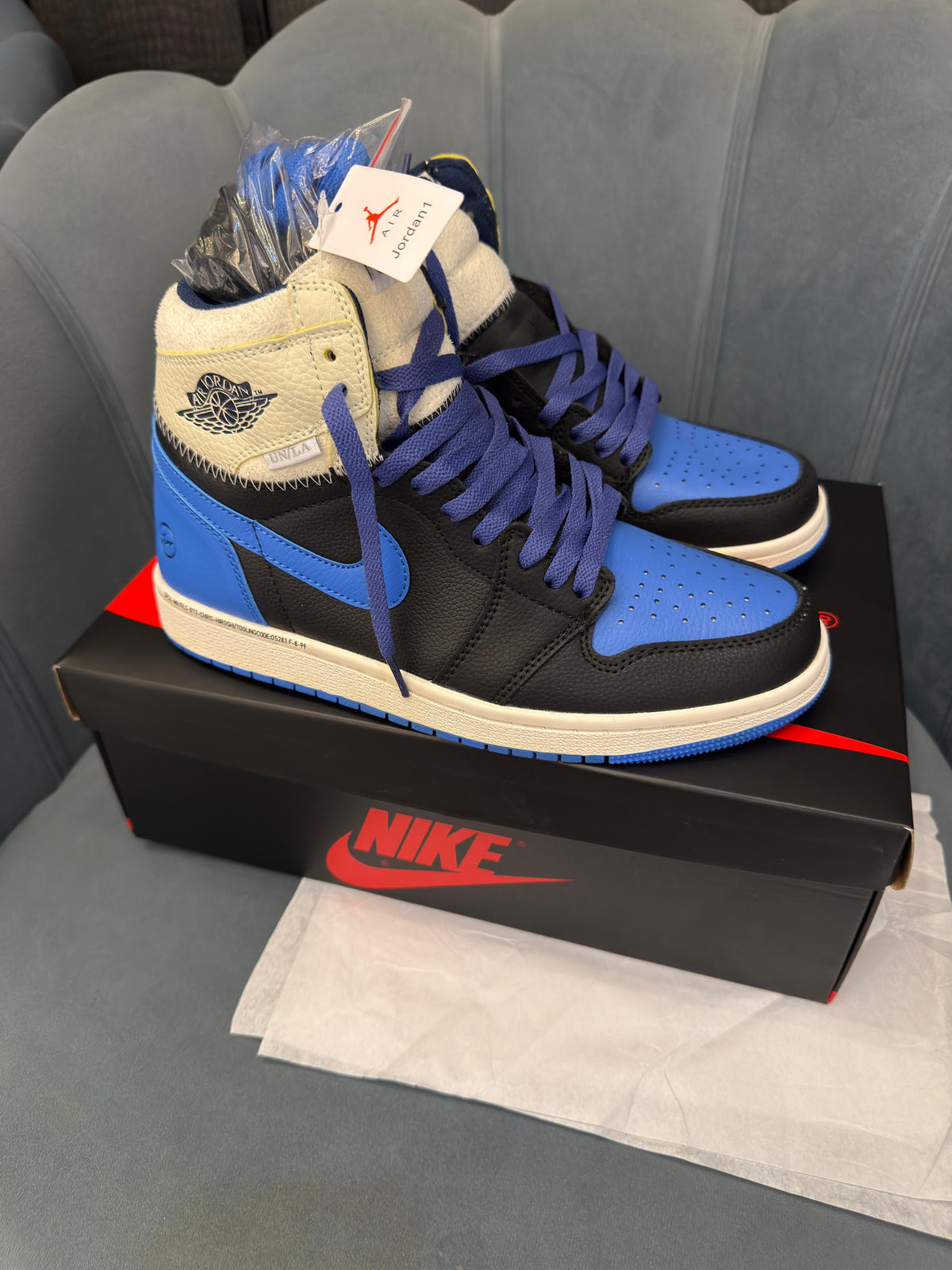 AIR JORDANS RETRO 1 HIGH OG SP FRAGMENT X UNION LA SPORT ROYAL