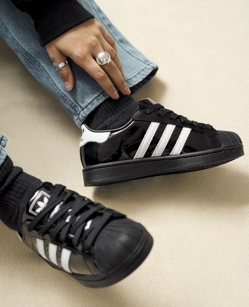 ADIDAS ORIGINALS SUPERSTAR ATMOS BLACK PATENT