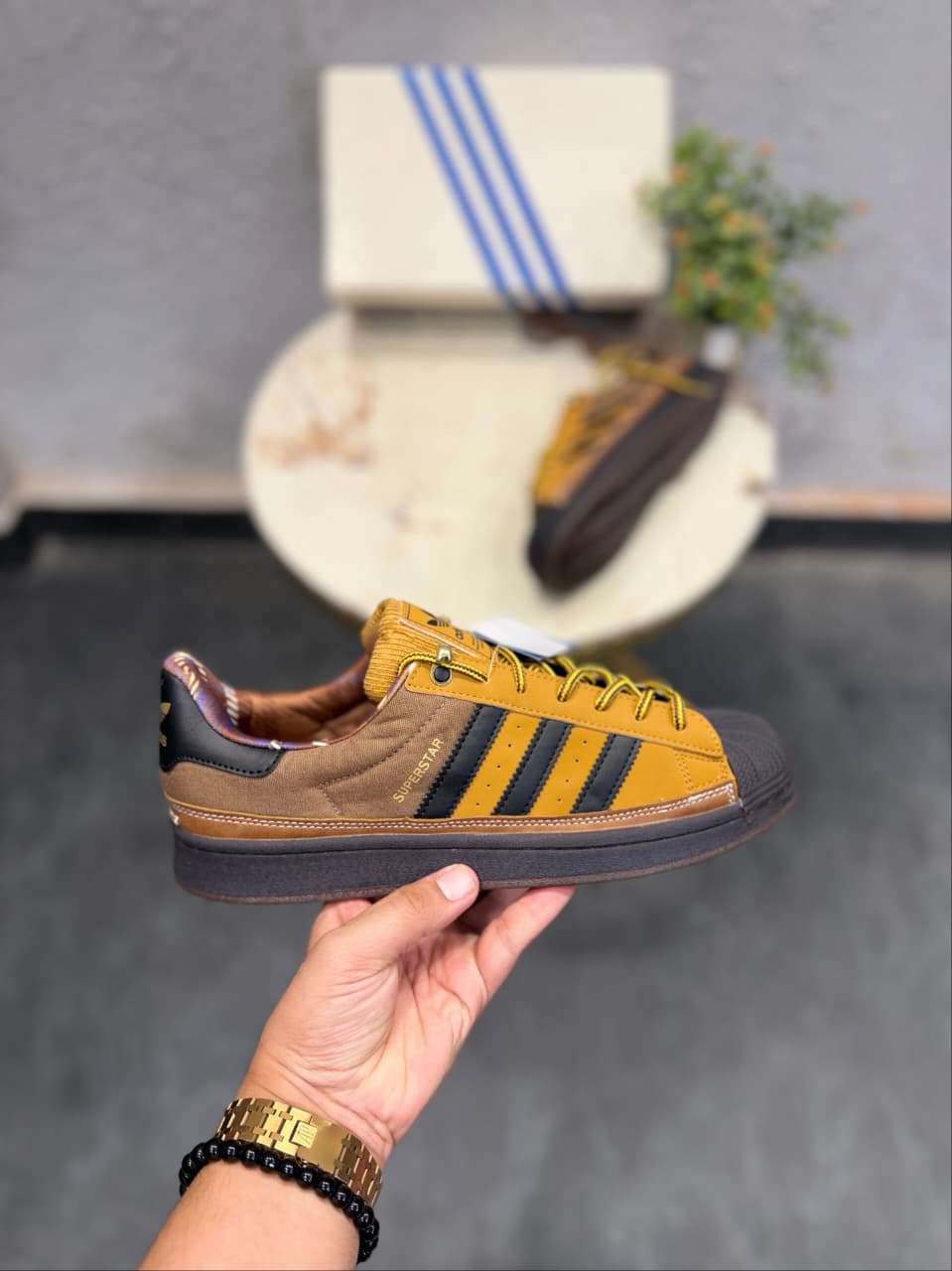 ADIDAS ORIGINALS SUPERSTAR 2ND GENERATION TAN BLACK SOLE