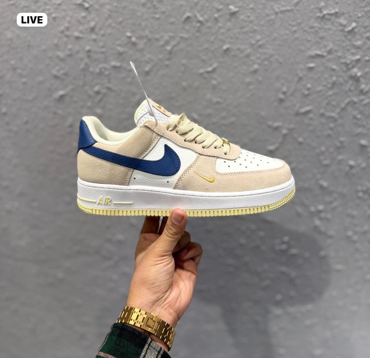 NIKE AIRFORCE ONE WHITE NAVY GOLD