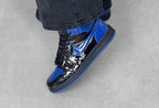 AIR JORDANS RETRO 1 PATENT BLUE BLACK