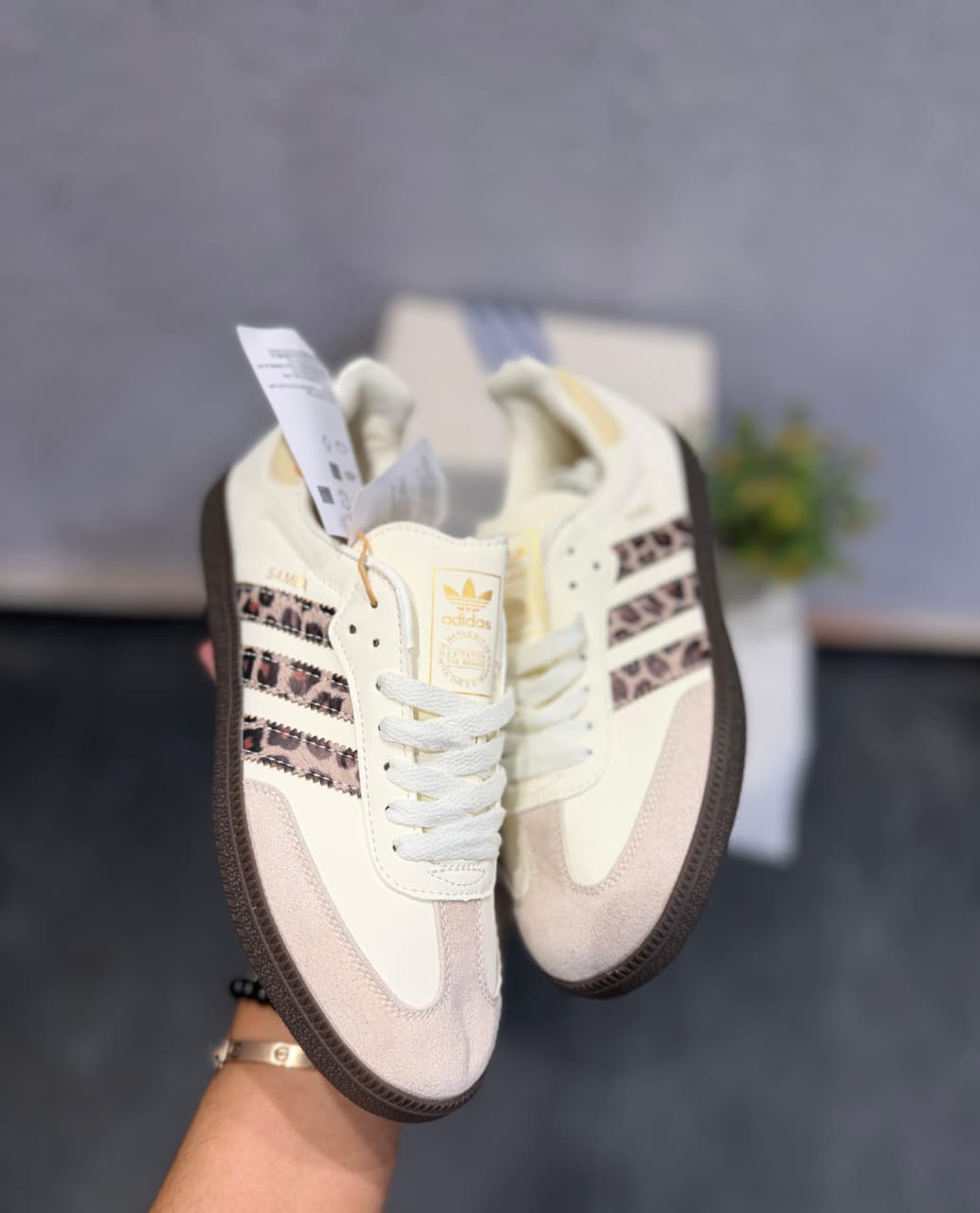 ADIDAS ORIGINALS SAMBA CREAM LEOPARD STRIPES