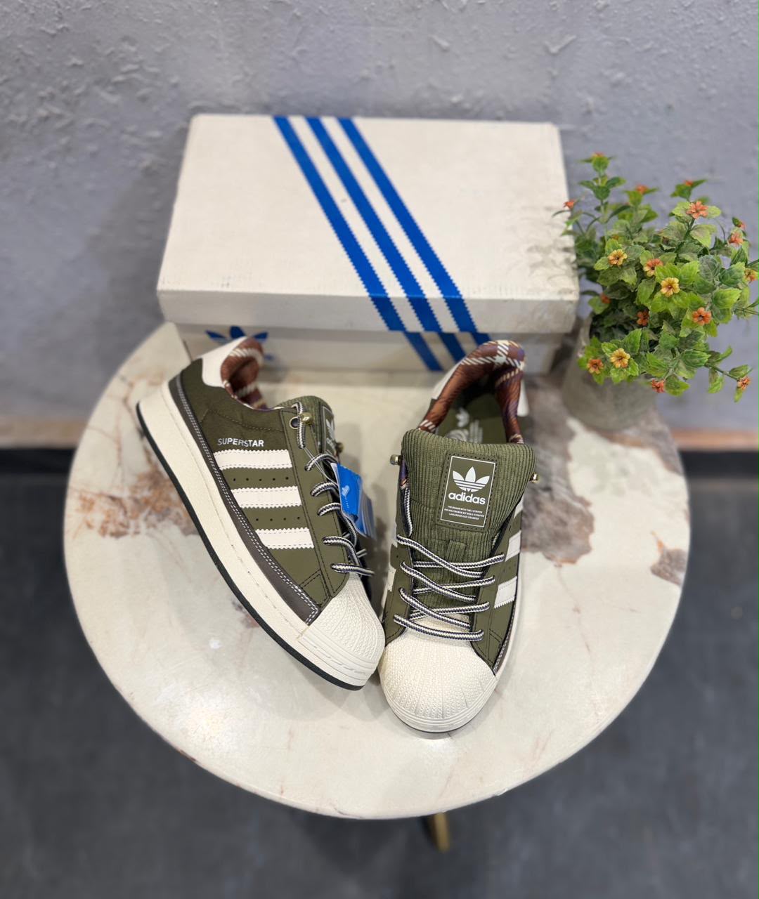 ADIDAS ORIGINALS SUPERSTAR 2ND GENERATION OLIVE GREEN WHITE SOLE