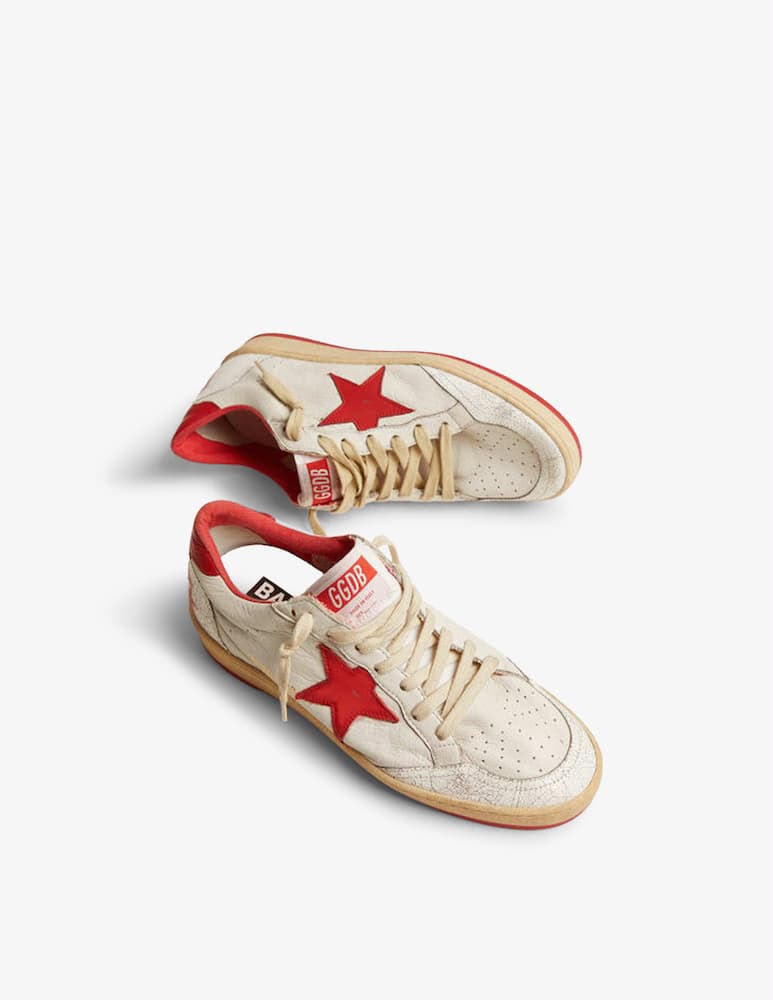 GOLDEN GOOSE BALL STAR WHITE RED SNEAKER