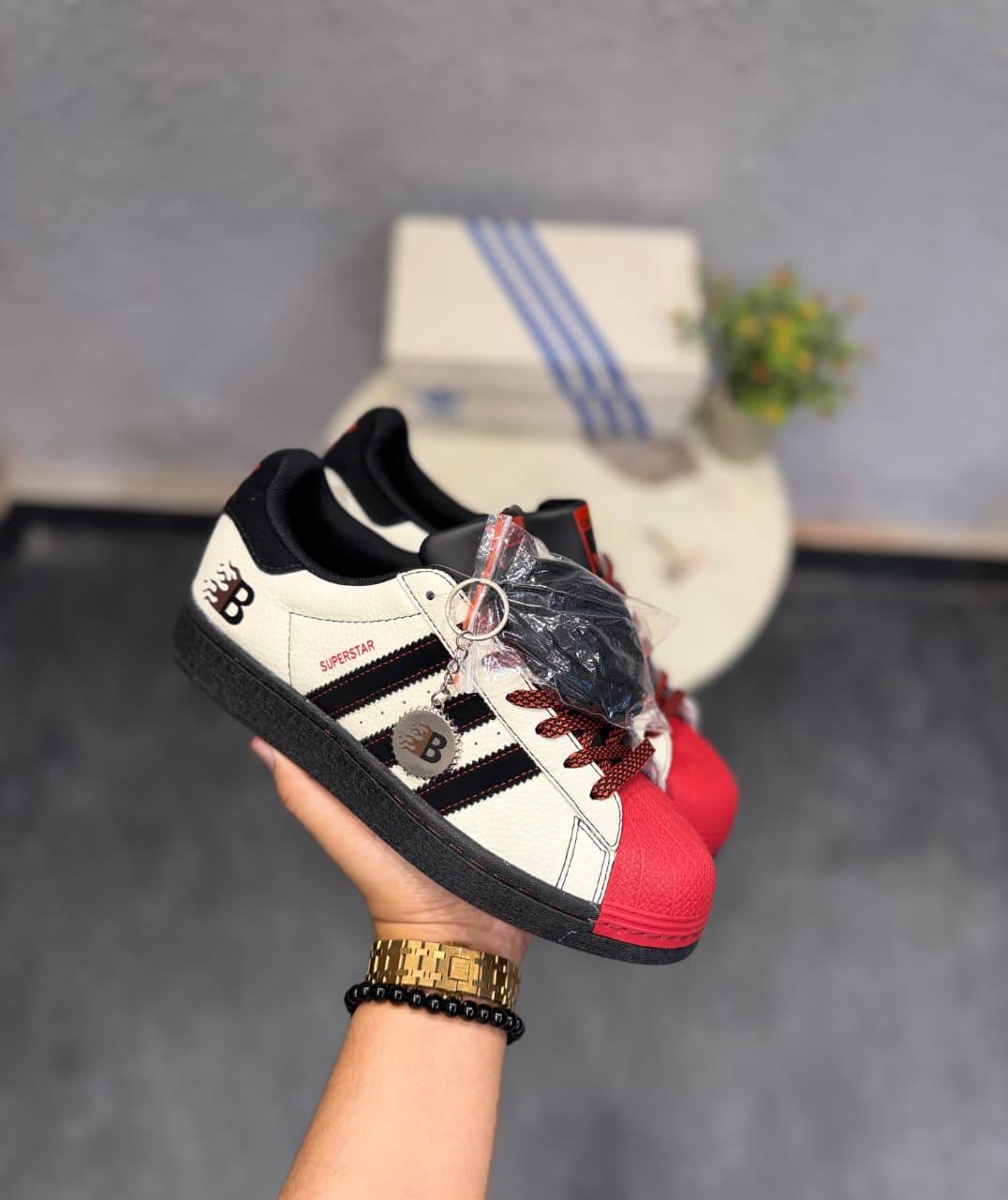 ADIDAS ORIGINALS  SUPERSTAR X BALMAIN KEYCHAIN