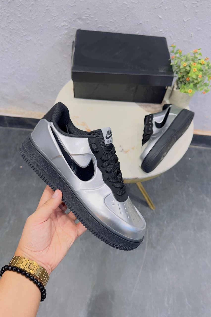 NIKE AIRFORCE FOAMPOSITE PRO METALLIC BLUE METALLIC BLACK