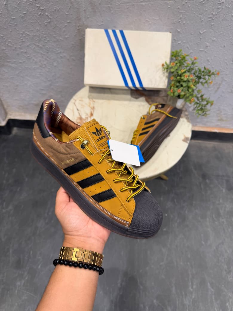 ADIDAS ORIGINALS SUPERSTAR 2ND GENERATION TAN BLACK SOLE
