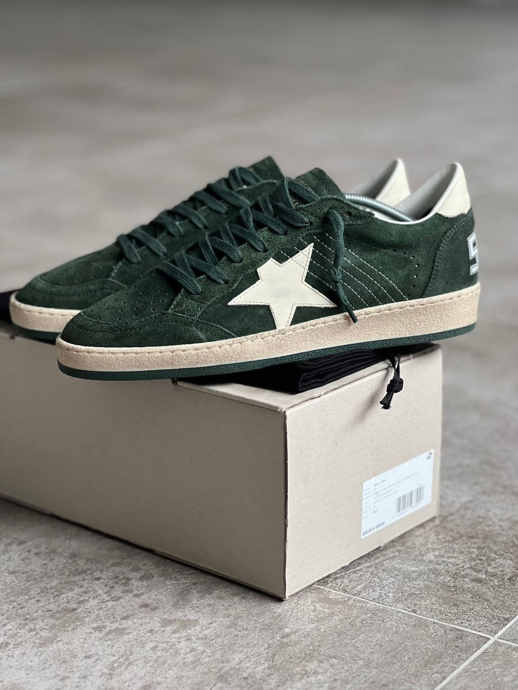 GOLDEN GOOSE BALL STAR GREEN SNEAKERS